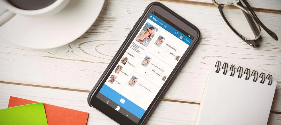 Composite 3d image of interface of chat application Stock Photos