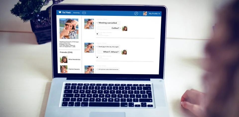 Composite 3d image of interface of chat application Stock Photos