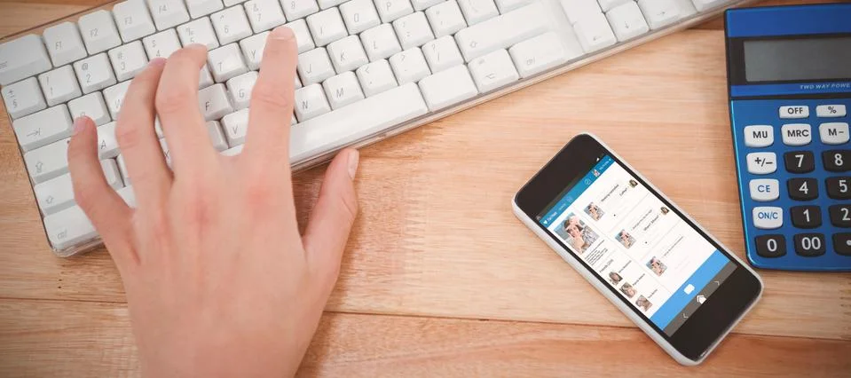 Composite 3d image of interface of chat application Stock Photos