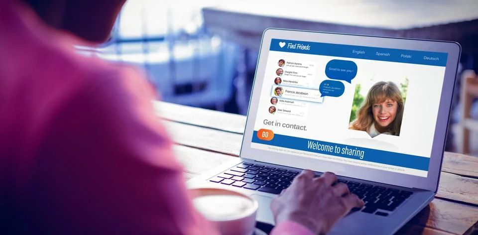 Composite 3d image of interface of chat application Stock Photos