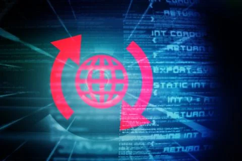 Composite 3d image of sphere and arrows Stock Photos