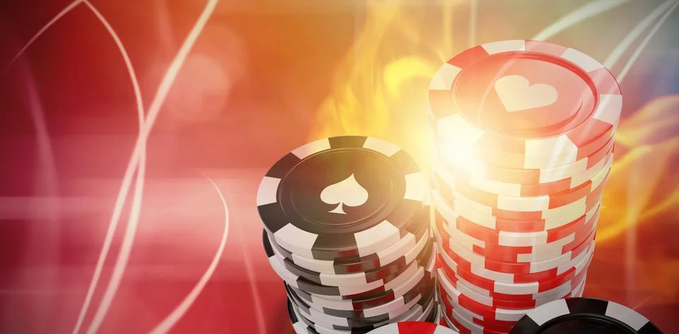 Composite 3d image of vector image of gambling chips Illustrazione stock