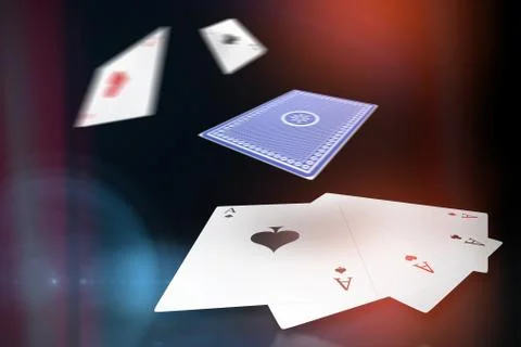 Composite 3d image of vector image playing cards Foto stock