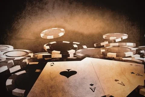 Composite 3d image of vector image playing cards Foto stock