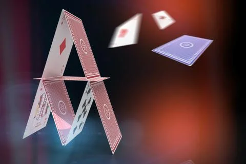 Composite 3d image of vector image of card castle Stock Photos