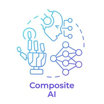 Composite AI blue gradient concept icon Stockillustratie