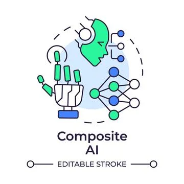 Composite AI multi color concept icon Stock Illustration