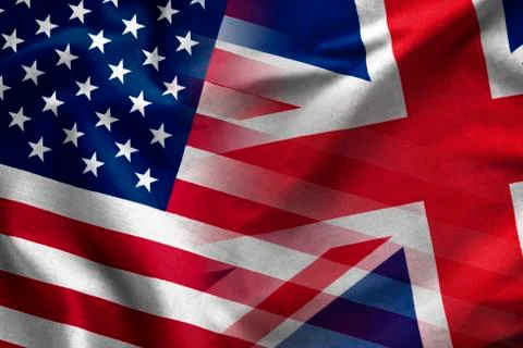 Composite background of the flags of UK and USA Stock Photos
