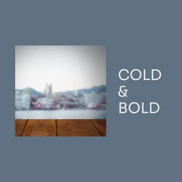 Composite of cold and bold text over winter scenery Stock Illustration