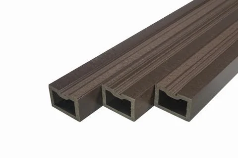 Composite Decking Plank With Fixing Material Stock Photos