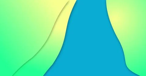 Composite of green to yellow wave pattern over blue background Illustrazione stock