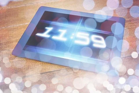 Composite image of 1159 on blue and black tech background Ilustração Stock