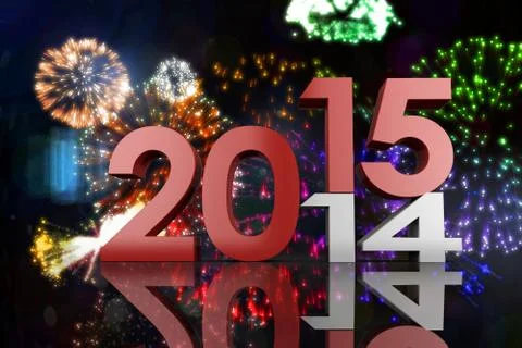 Composite image of 2014 and 2015 Stock Illustration