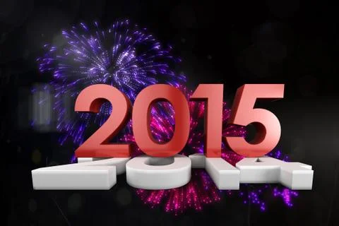 Composite image of 2014 and 2015 Stock Illustration