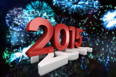Composite image of 2015 squashing 2014 Stock Illustration