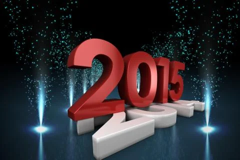 Composite image of 2015 squashing 2014 Stock Illustration