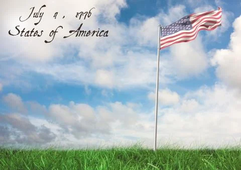 Composite image of the 3D american flag Stock Photos