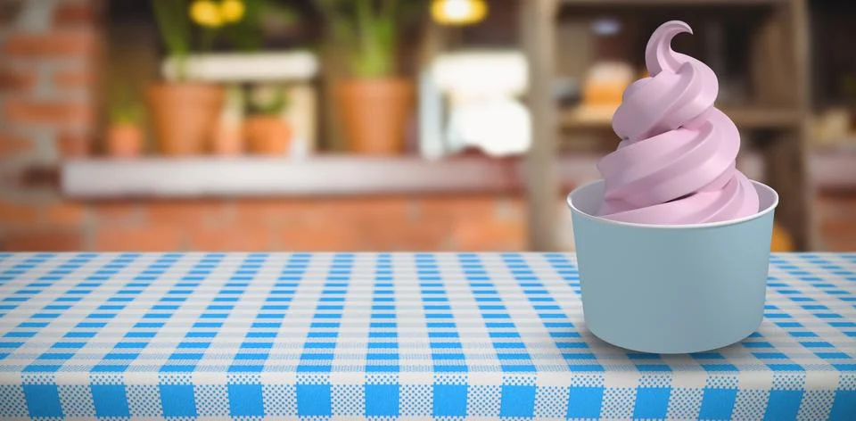 Composite image of 3d composite image of a cupcake Stock Illustration