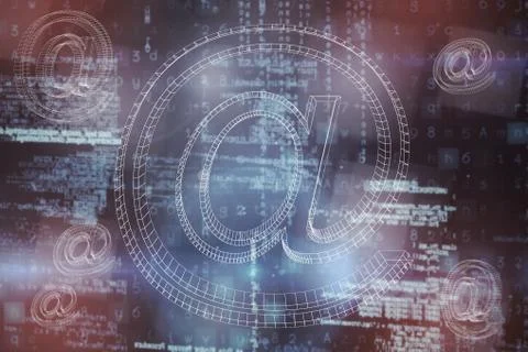 Composite image of 3d composite image of at sign 写真素材