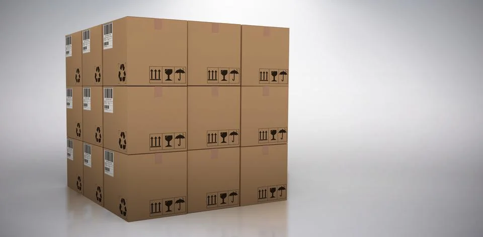 Composite image of 3d image of cardboard boxes Stock Illustration