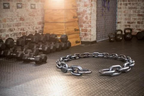 Composite image of 3d image of circular broken chain Foto stock