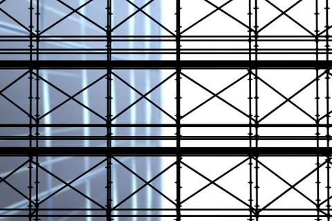 Composite image of 3d image of construction scaffolding Stock Illustration