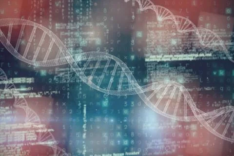 Composite image of 3d image of dna Foto stock