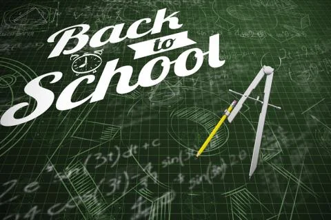 Composite image of 3d image of drawing compass with pencil 스톡 일러스트