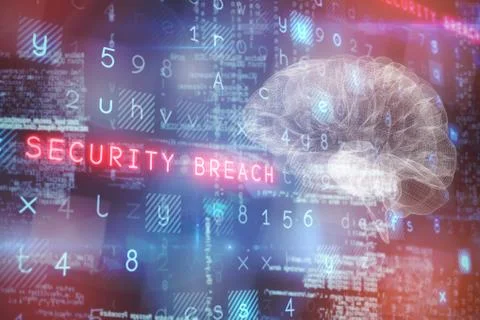 Composite image of 3d image of human brain Foto stock