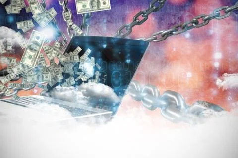 Composite image of 3d image of metallic silver chains intersecting 스톡 일러스트