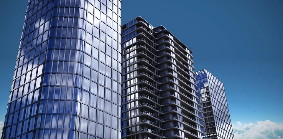 Composite image of 3d image of modern offices Stock Illustration