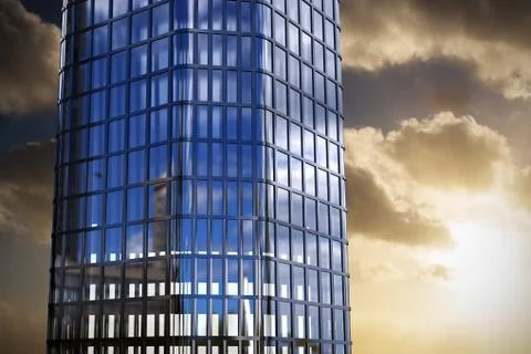 Composite image of 3d image of modern building Ilustración de archivo