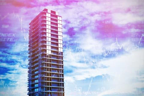 Composite image of 3d image of office buildings Ilustración de archivo