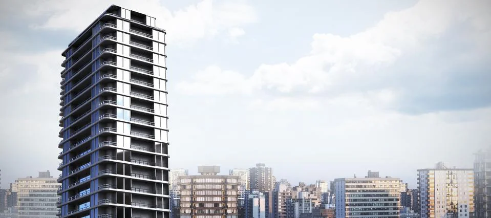 Composite image of 3d image of office buildings Stock Photos