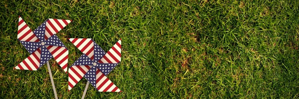 Composite image of 3d image of pinwheel toy with american flag pattern Illustrazione stock