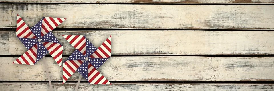 Composite image of 3d image of pinwheel toy with american flag pattern Stock Illustration