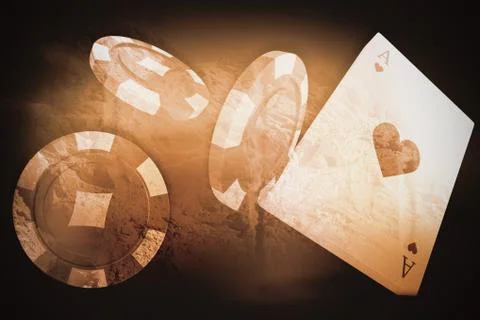 Composite image of 3d image of red casino token Stock Photos
