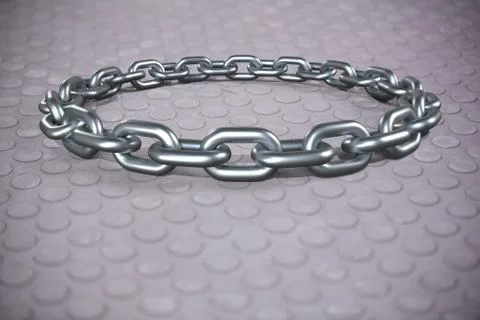 Composite image of 3d image of round silver chain Foto stock