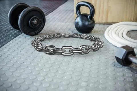 Composite image of 3d image of round shiny silver chain Stock Photos