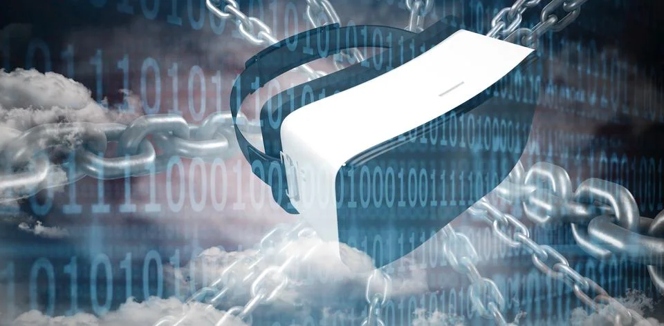 Composite image of 3d image of silver chain 스톡 일러스트