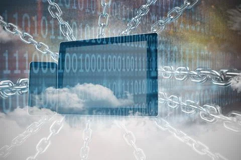 Composite image of 3d image of silver chain Stock Illustration