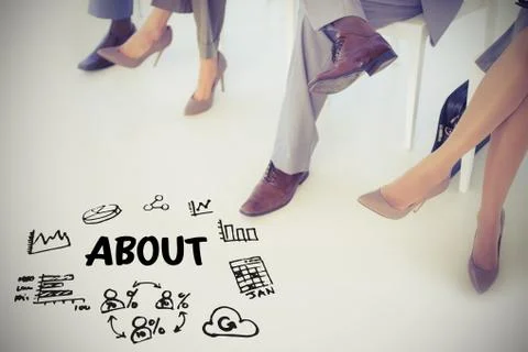 Composite image of about text amidst several vector icons Stock Photos
