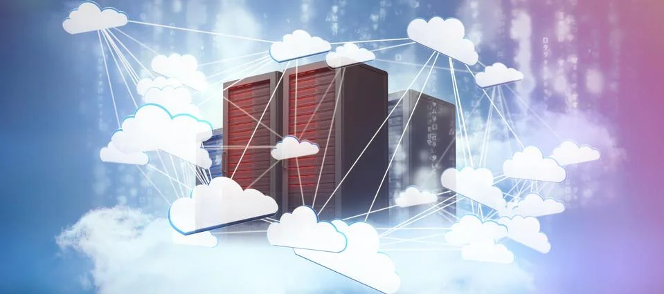 Composite image of abstract image of cloud computing symbol Stock Illustration
