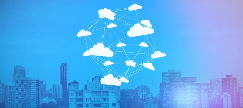 Composite image of abstract image of cloud computing symbol 写真素材