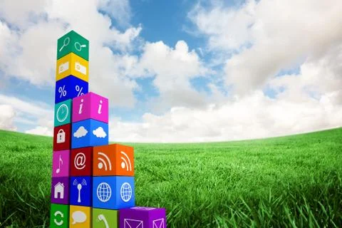 Composite image of app graph Stock Illustration