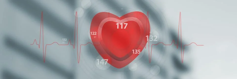 Composite image of application of heart rate 3d Stock Illustration