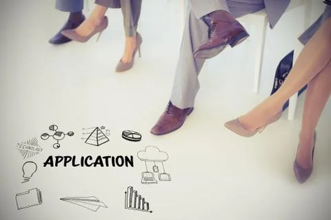 Composite image of application text amidst several vector icons Stock Photos