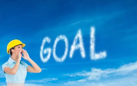 Composite image of architect shouting 스톡 일러스트