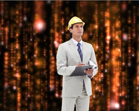 Composite image of architect taking notes Stock Illustration