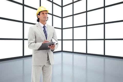 Composite image of architect taking notes Stock Illustration